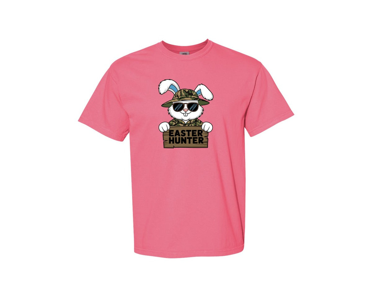 brand:Comfort Colors|color:Crunchberry|Easter Hunter Bunny Boy Bunny Graphic T-Shirt