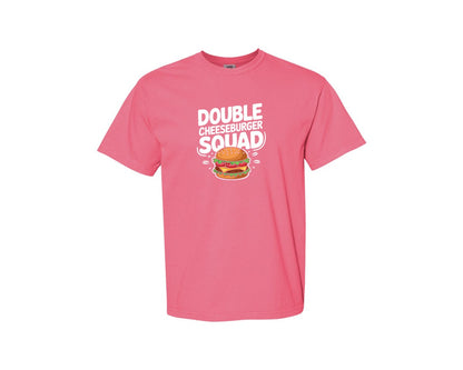brand:Comfort Colors|color:Crunchberry|Double Cheeseburger Squad T Shirt Design 2 Graphic T-Shirt