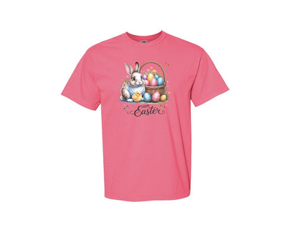 brand:Comfort Colors|color:Crunchberry|Happy Easter Bunny Eggs 5 Graphic T-Shirt