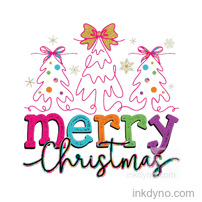 Cute Kawaii Merry Christmas DTF Transfer - Ready to Press Apparel