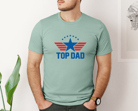 Patriotic Aviation Style Top Dad Graphic T-Shirt