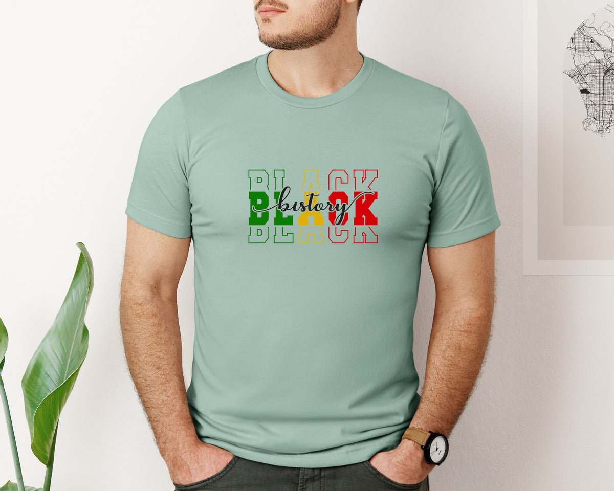 brand:Bella Canvas|color:Dusty Blue|Black History 3 Graphic T-Shirt