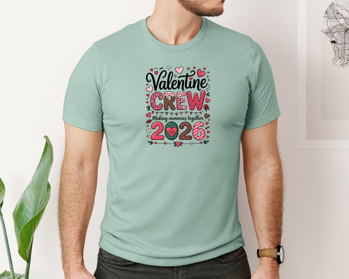 brand:Bella Canvas|color:Dusty Blue|Valentine Crew 2026 T Shirt Design Graphic T-Shirt