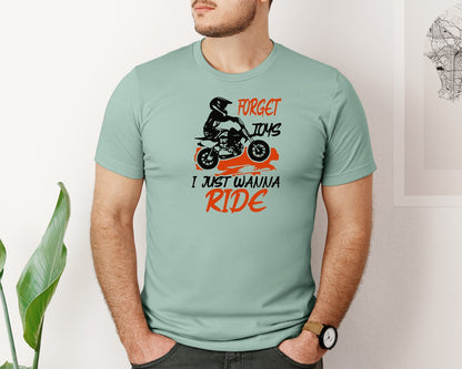 brand:Bella Canvas|color:Dusty Blue|Funny Dirtbike Motorcycle Riding Graphic T-Shirt