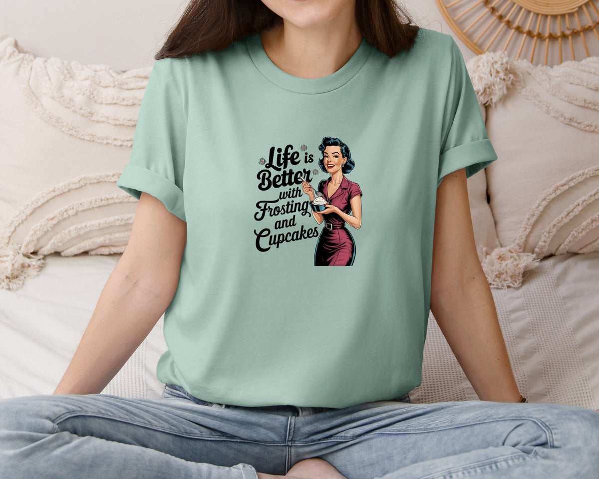 brand:Bella Canvas|color:Dusty Blue|Retro Sarcastic Women 2 Graphic T-Shirt