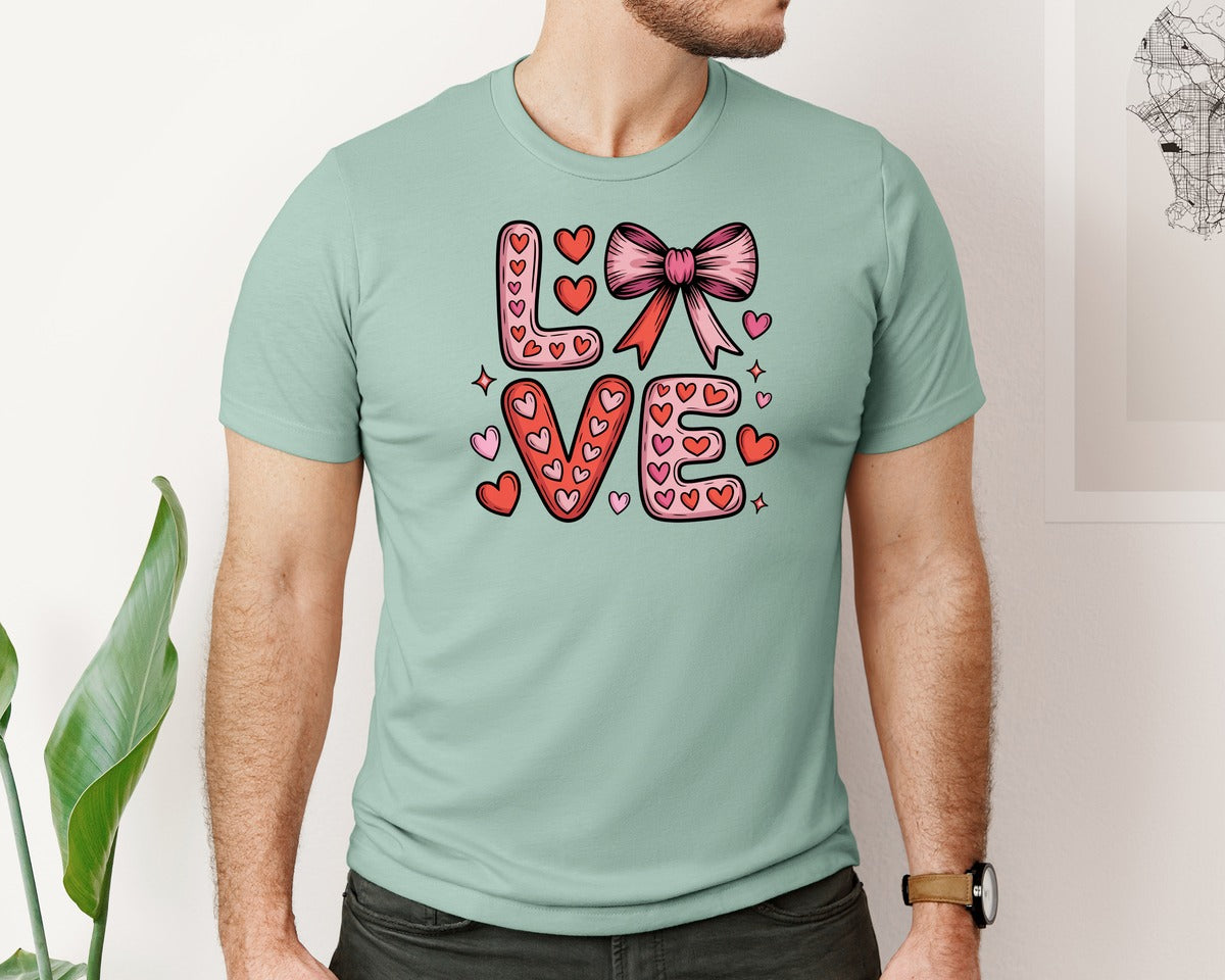 brand:Bella Canvas|color:Dusty Blue|Valentines Day Love Valentine Mama Graphic T-Shirt