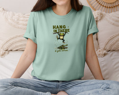 brand:Bella Canvas|color:Dusty Blue|Funny Frog Shirt T Shirt Graphic T-Shirt