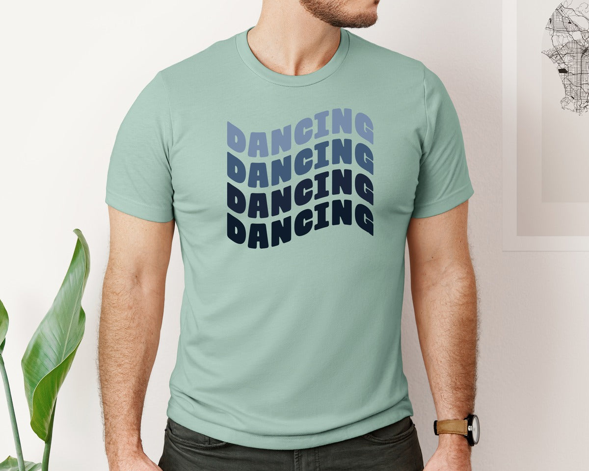brand:Bella Canvas|color:Dusty Blue|Retro Dancing T Shirt Design Vector Graphic T-Shirt