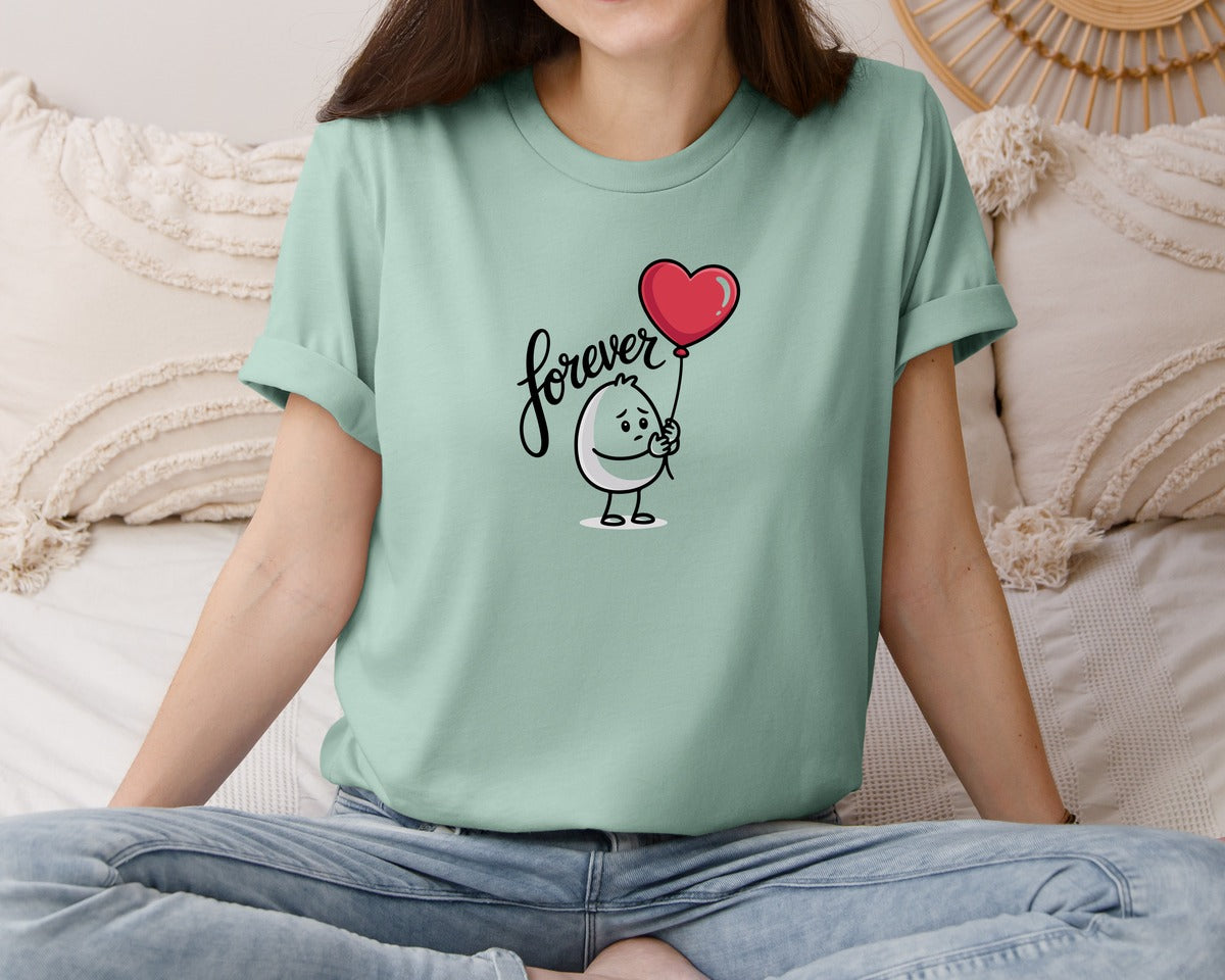 brand:Bella Canvas|color:Dusty Blue|Forever Together Valentine Couple Graphic T-Shirt