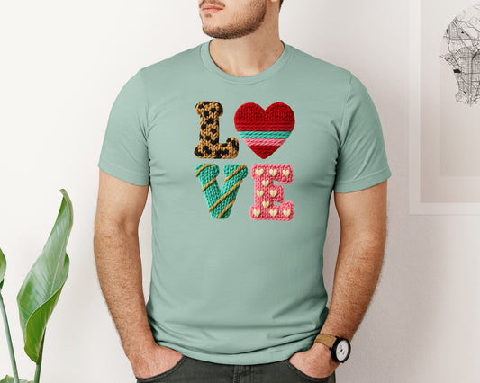 Faux Yarn Love Valentine 14 Graphic T-Shirt