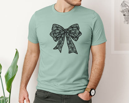 brand:Bella Canvas|color:Dusty Blue|Black Lace Easter Graphic T-Shirt