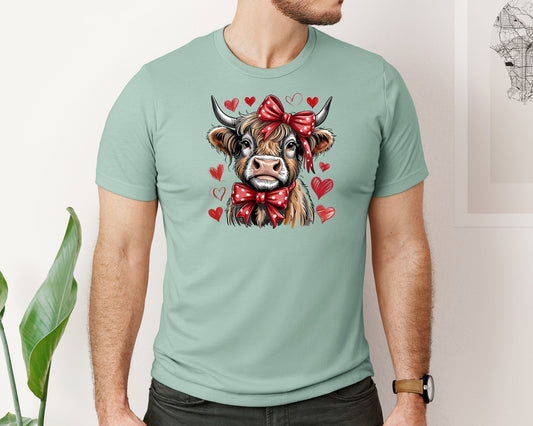 Valentines Highland Cow 2 Graphic T-Shirt