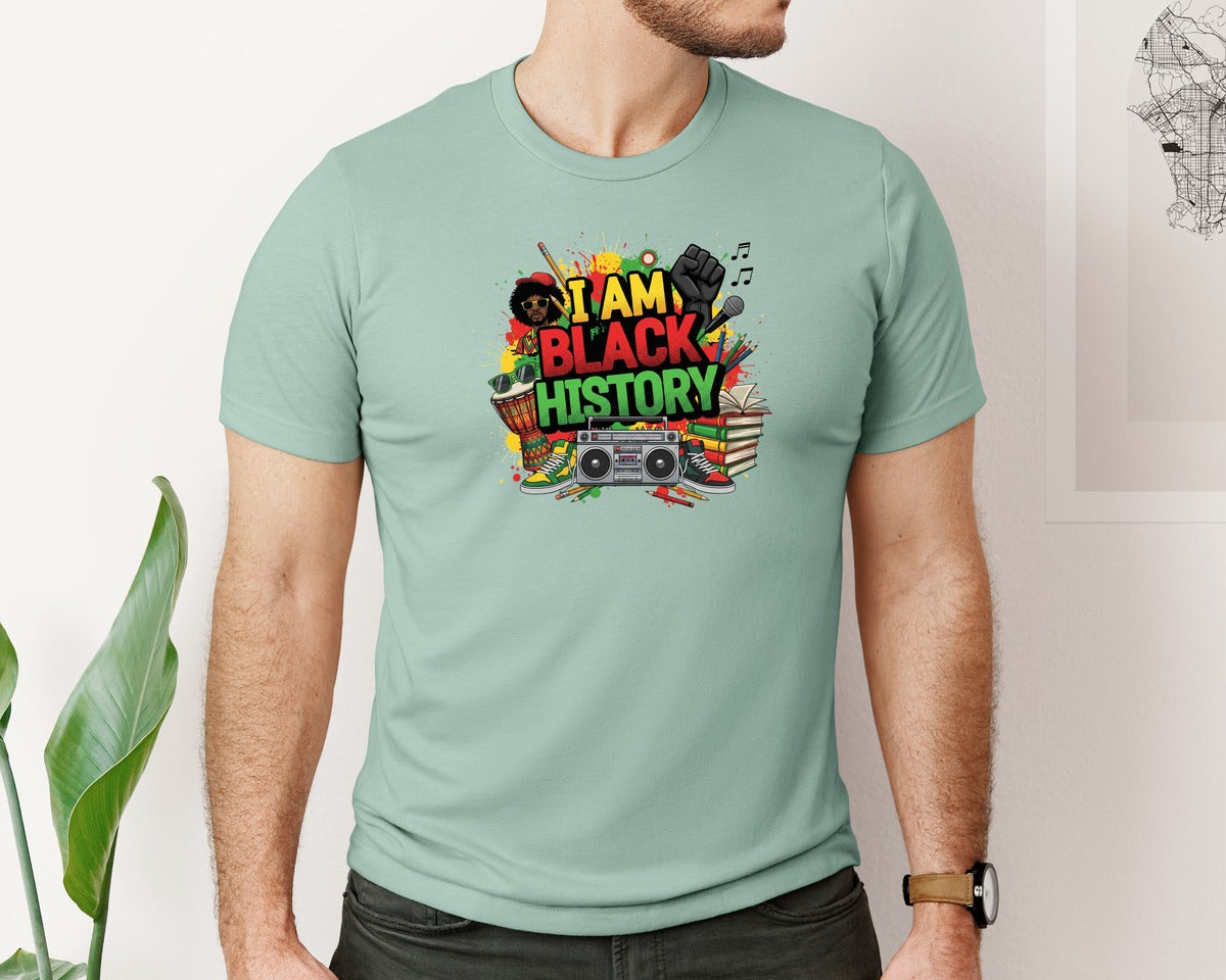 brand:Bella Canvas|color:Dusty Blue|Black History 8 Graphic T-Shirt