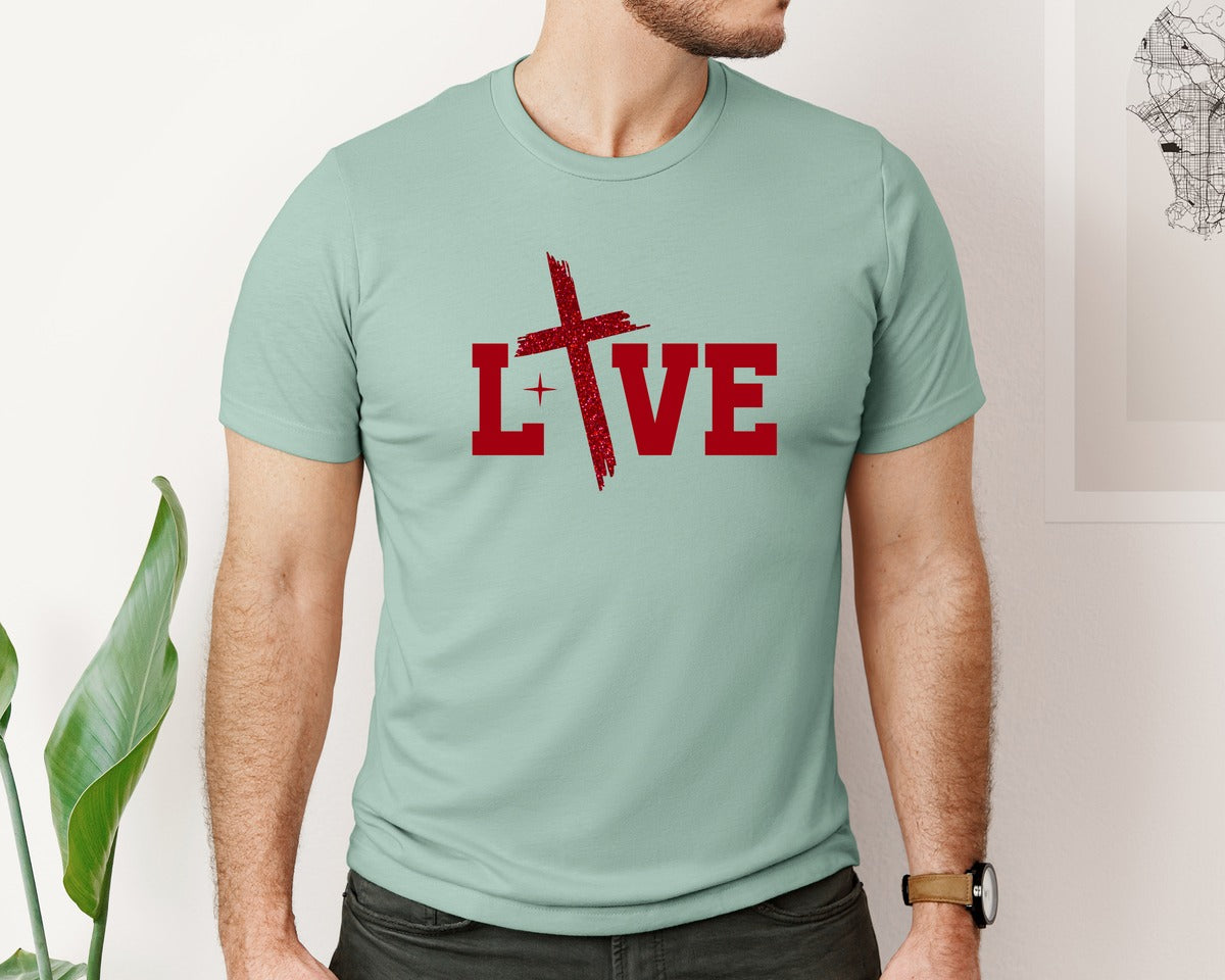 brand:Bella Canvas|color:Dusty Blue|Christian Valentine T Shirt Design 4 Graphic T-Shirt