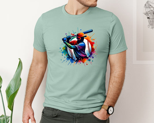 Colorful Baseball Game Day Mascot Graphic T-Shirt