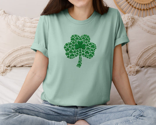 Crochet St Patricks Day Clover Graphic T-Shirt