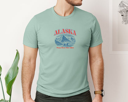 brand:Bella Canvas|color:Dusty Blue|Alaska Vintage Retro Tshirt Design Graphic T-Shirt