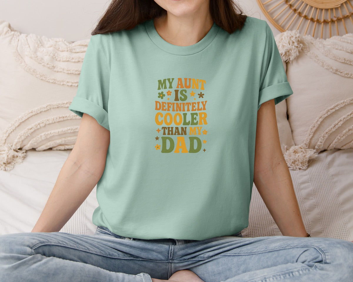 brand:Bella Canvas|color:Dusty Blue|I Love My Auntie Funny Aunt Baby Graphic T-Shirt