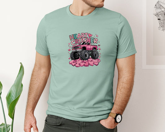 Valentines Truck Heart Crusher Graphic T-Shirt