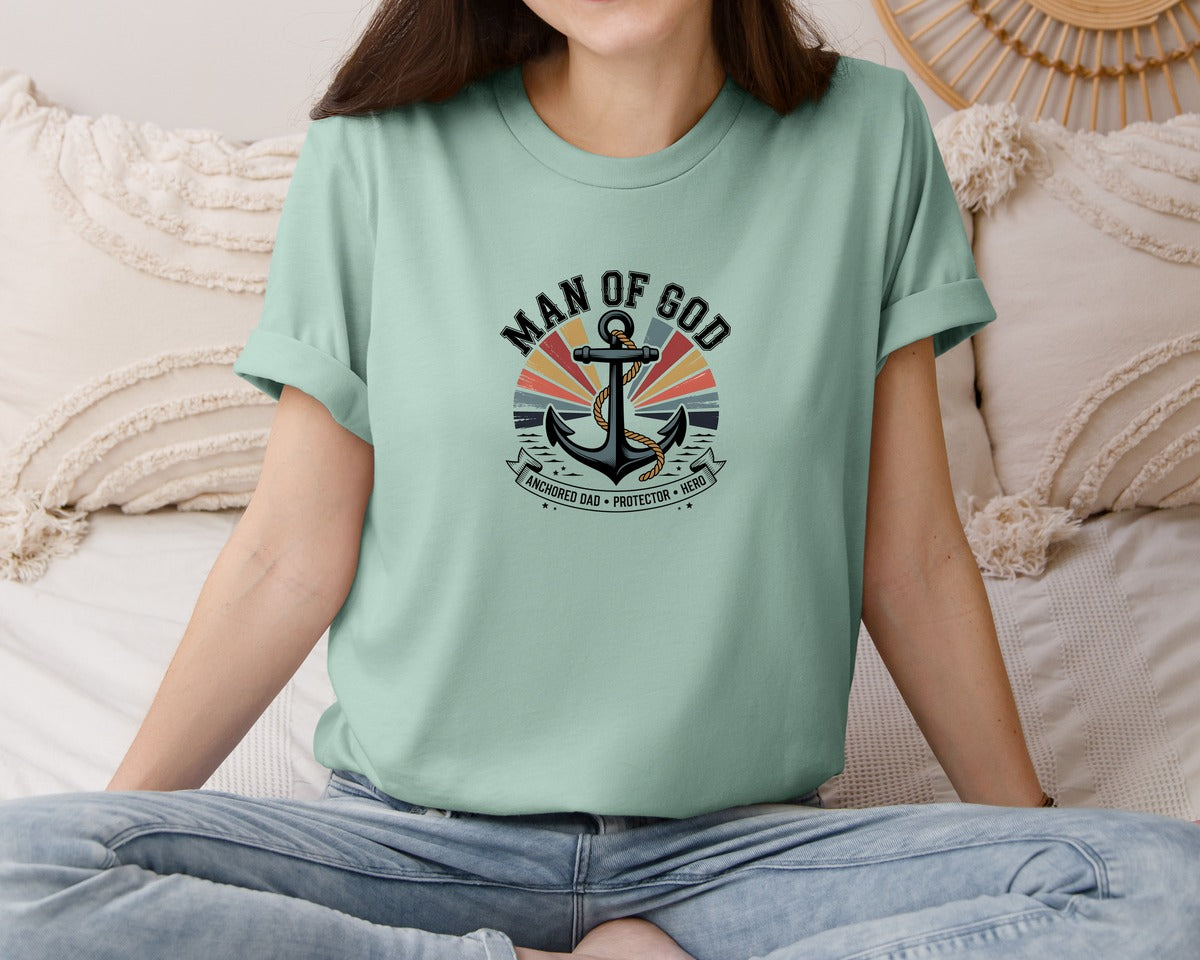 brand:Bella Canvas|color:Dusty Blue|Fathers Day Dad Happy Fathers 2 Graphic T-Shirt