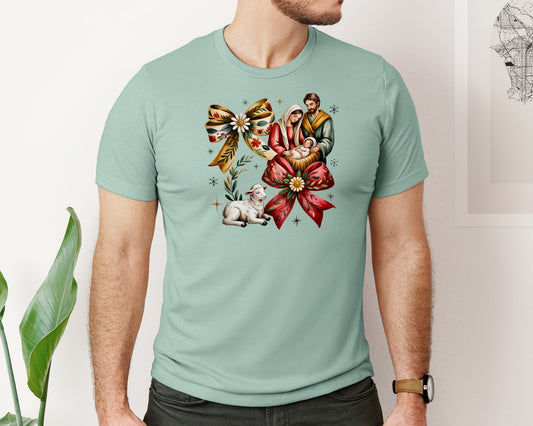 Coquette Jesus Christmas Christian Graphic T-Shirt