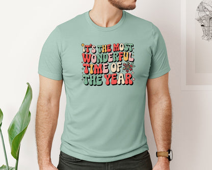 brand:Bella Canvas|color:Dusty Blue|Christmas 2 Graphic T-Shirt