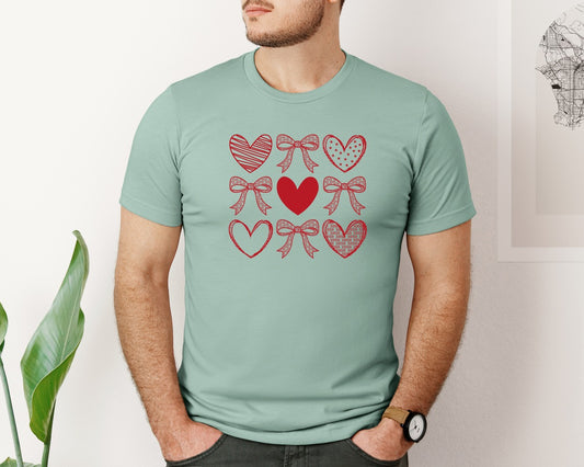 Coquette Heart Valentines Xoxo Graphic T-Shirt