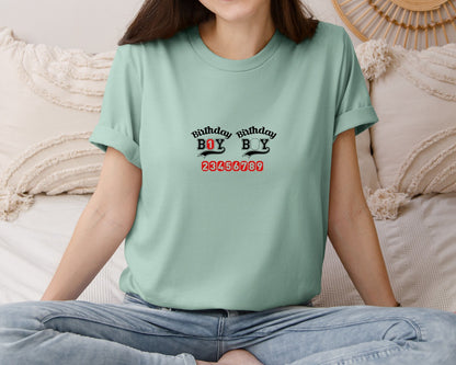 brand:Bella Canvas|color:Dusty Blue|Birthday Boy Template Graphic T-Shirt