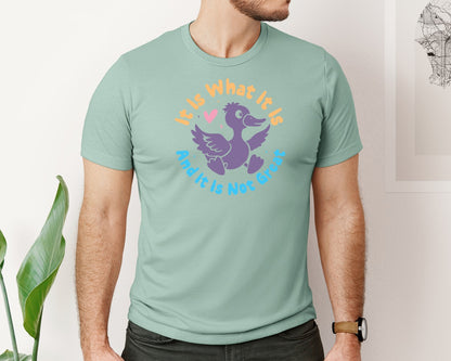 brand:Bella Canvas|color:Dusty Blue|It Is What It Is And It Is Not Great 12 Graphic T-Shirt
