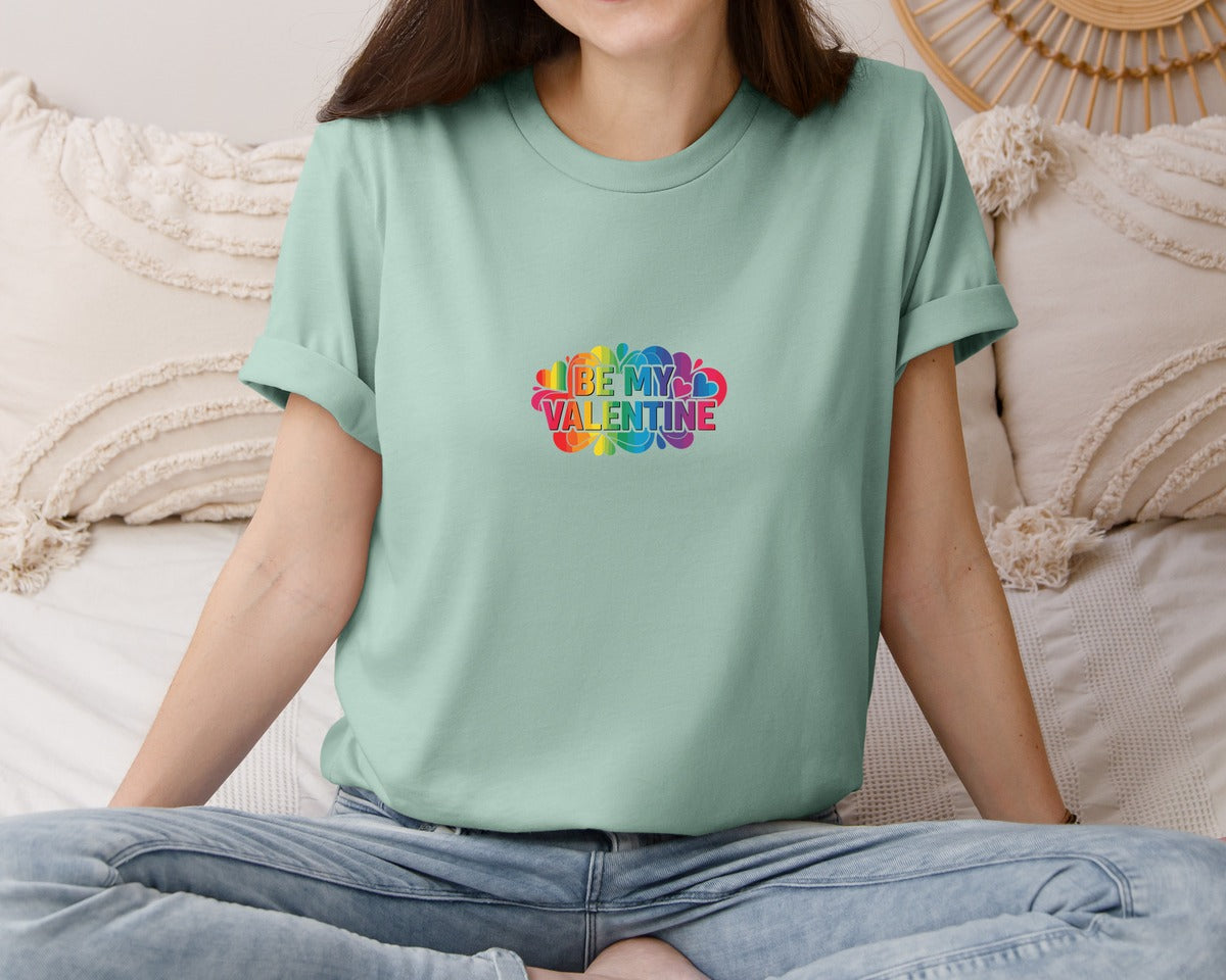 brand:Bella Canvas|color:Dusty Blue|Be My Valentine Tshirt Design 10 Graphic T-Shirt