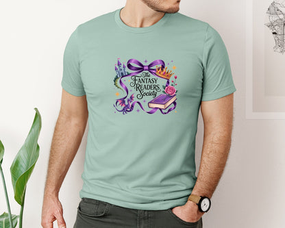 brand:Bella Canvas|color:Dusty Blue|Fantasy Reader Society Magical Graphic T-Shirt