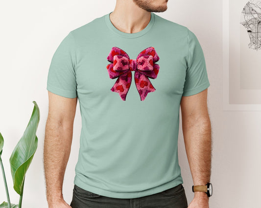 Faux Yarn Coquette Bow Graphic T-Shirt