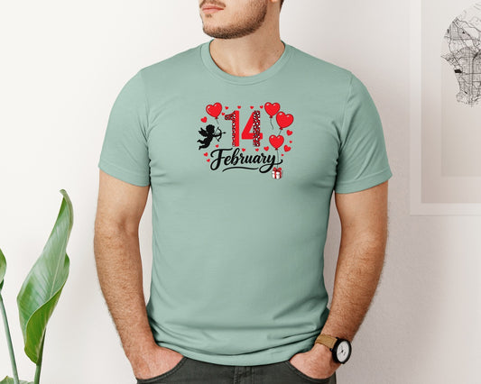 February 14 Valentines Day T Shirt Graphic T-Shirt