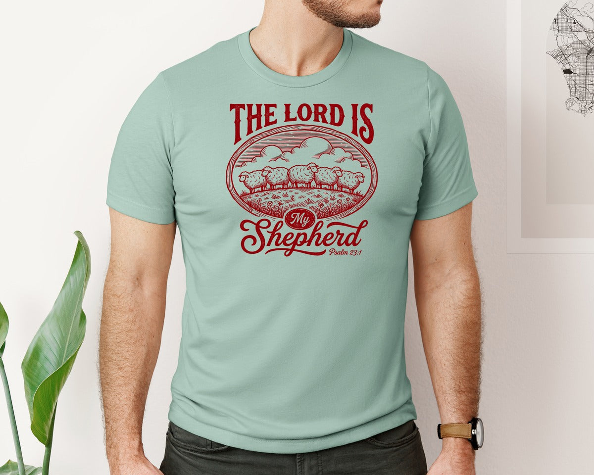 brand:Bella Canvas|color:Dusty Blue|The Lord Is My Shepherd 13 Graphic T-Shirt
