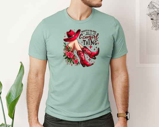 Boots And Bling Its A Cowgirl Thing 8 Graphic T-Shirt