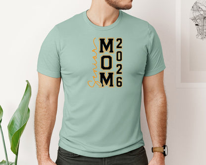 brand:Bella Canvas|color:Dusty Blue|Senior Mom 2026 Graduation Graphic T-Shirt
