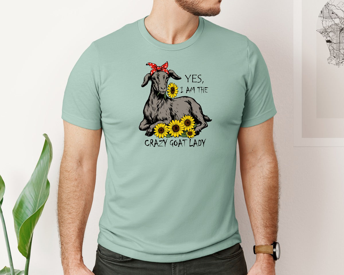 brand:Bella Canvas|color:Dusty Blue|Funny Goat Lover T Shirt Design Graphic T-Shirt