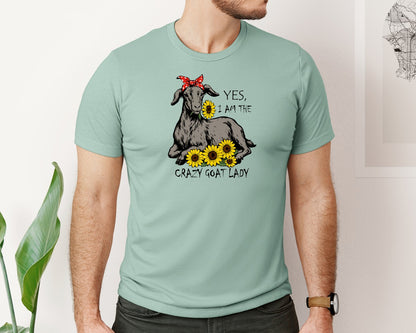brand:Bella Canvas|color:Dusty Blue|Funny Goat Lover T Shirt Design Graphic T-Shirt