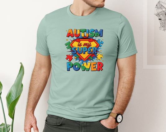 Autism Is My Superpower Ripped Graphic T-Shirt