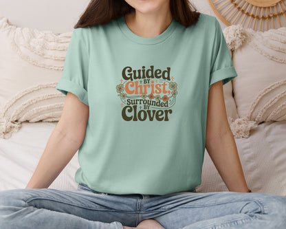 brand:Bella Canvas|color:Dusty Blue|Boho Christian St Patricks Graphic T-Shirt