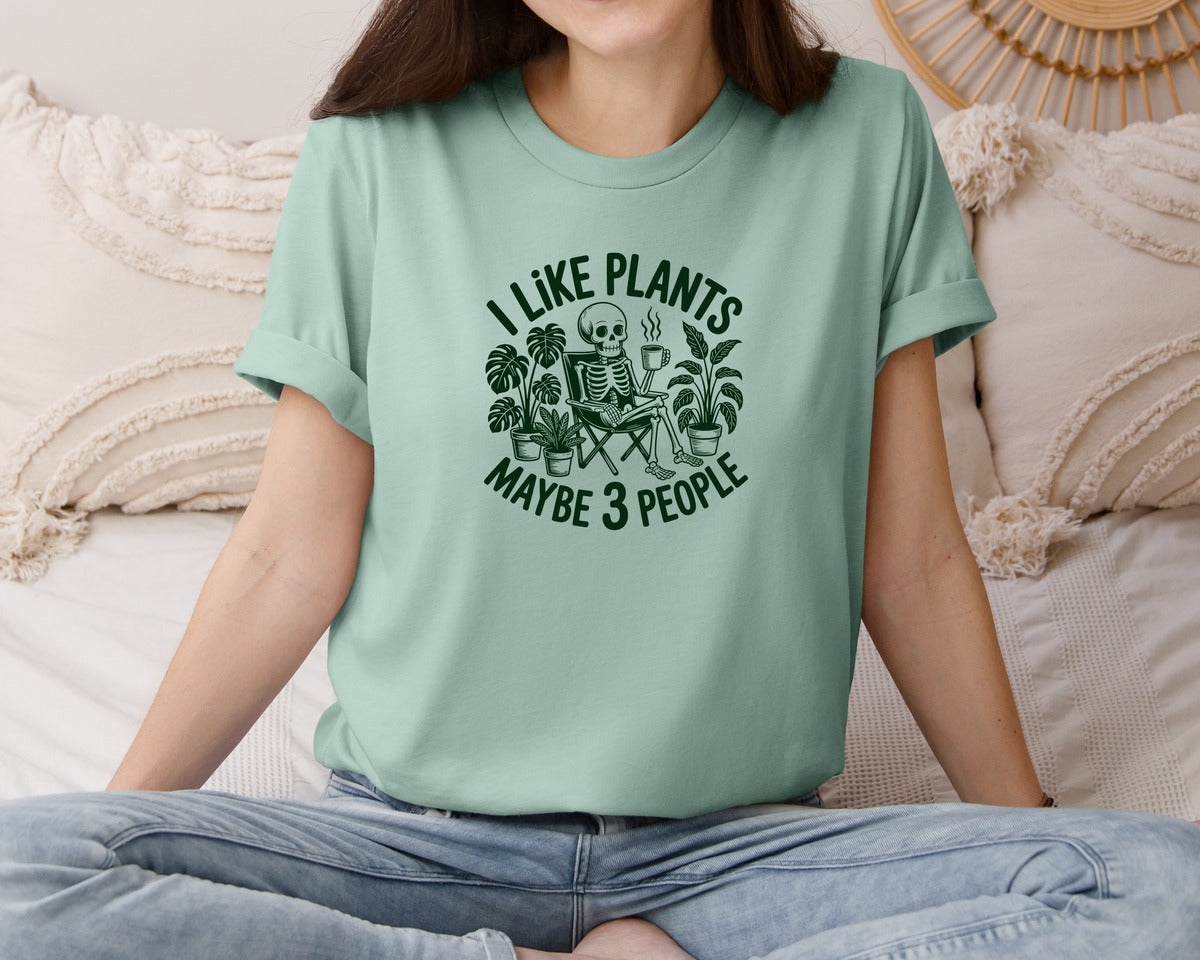brand:Bella Canvas|color:Dusty Blue|Funny Plant Lover Plant Lady 2 Graphic T-Shirt