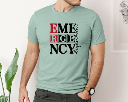 brand:Bella Canvas|color:Dusty Blue|Emergency Department Er Nurse Graphic T-Shirt