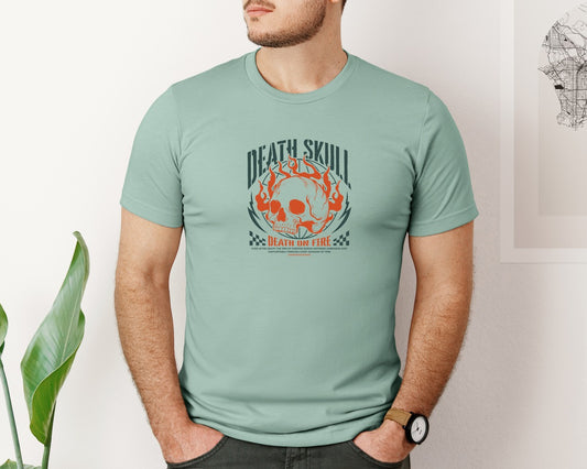 Burning Skull Urban Streetwear Design Graphic T-Shirt