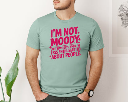 brand:Bella Canvas|color:Dusty Blue|Im Not Moody Snarky Antisocial Graphic T-Shirt
