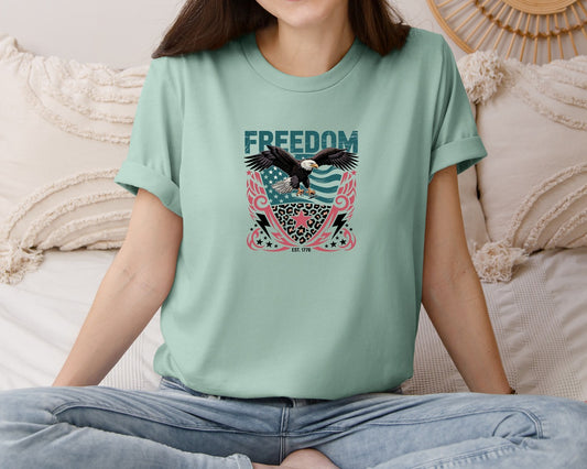 Freedom Eagle Usa Flag Graphic T-Shirt