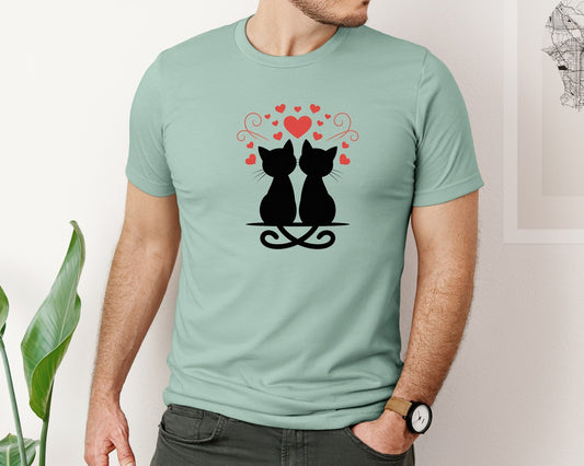 Cat Valentine Pngpaw Heart Cat Mom Graphic T-Shirt
