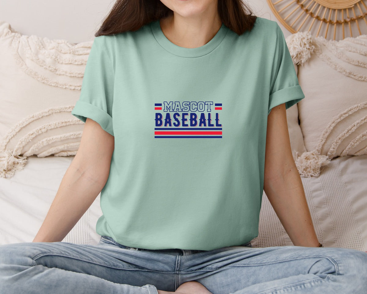 brand:Bella Canvas|color:Dusty Blue|Baseball Team Baseball Mom 2 Graphic T-Shirt