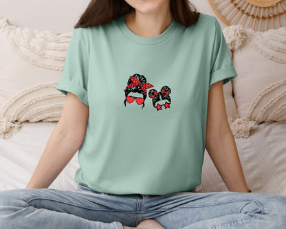 brand:Bella Canvas|color:Dusty Blue|Mom Life Kids Life Graphic T-Shirt