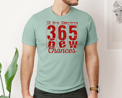 brand:Bella Canvas|color:Dusty Blue|Happy New Years 12 New Chapters 365 2 Graphic T-Shirt