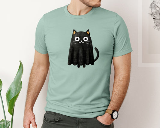 Halloween Ghost And Cat 16 Graphic T-Shirt
